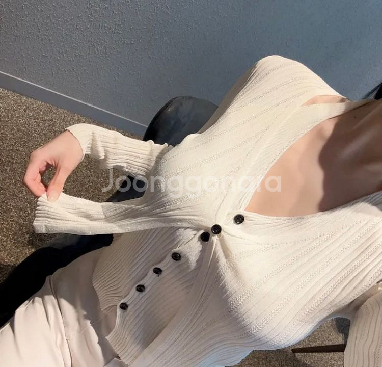 홀터넥 레이어드 가디건 새상품--2