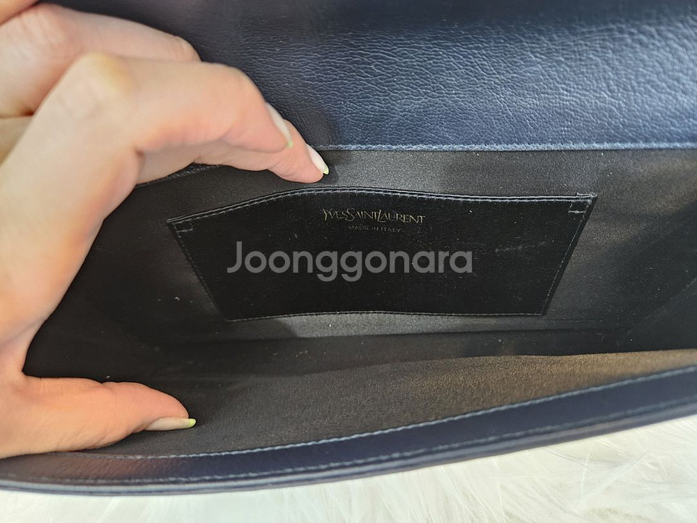 입생로랑 클러치백 딥네이비--3