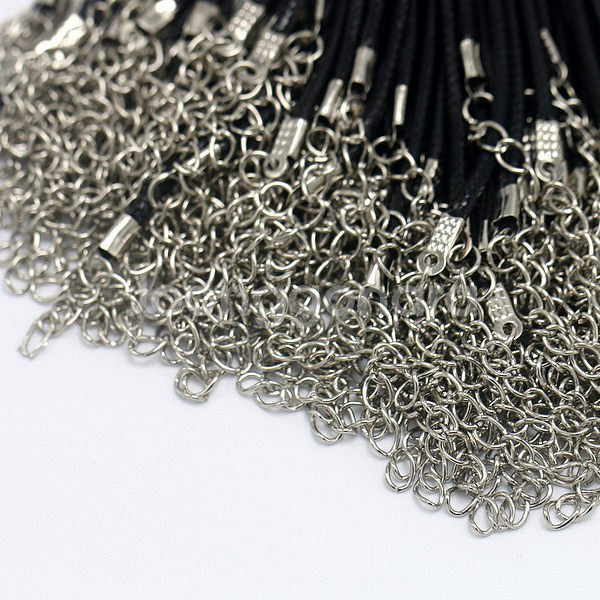 새 4개 검정색 65cm 체인 목걸이줄 끈 펜던트 고급--7