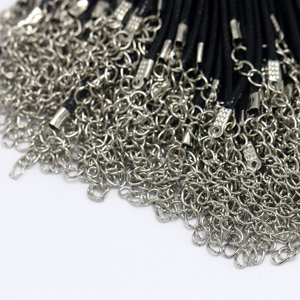 새 4개 검정색 70CM 체인 목걸이줄 끈 펜던트 고급--7