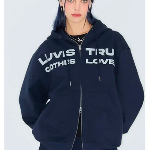 러브이즈트루 후드집업 후드티 네이비 남색