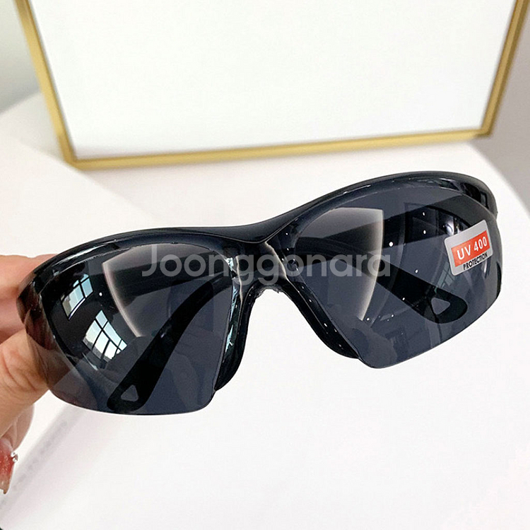 UV400 스포츠 선글라스 고글 블랙--0
