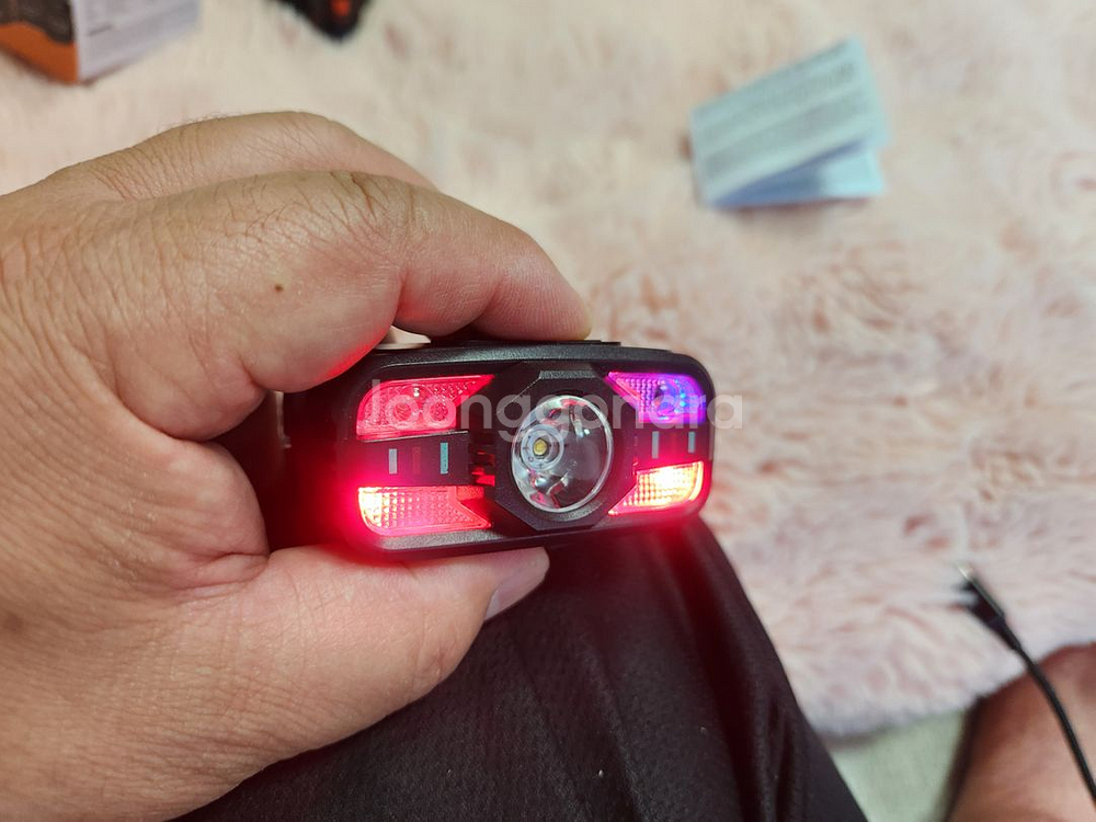 충전식 헤드 랜턴 LED 6가지 조명 모드 모션센서--6