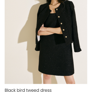 (구해요)블랑쇼 Black bird tweed dres