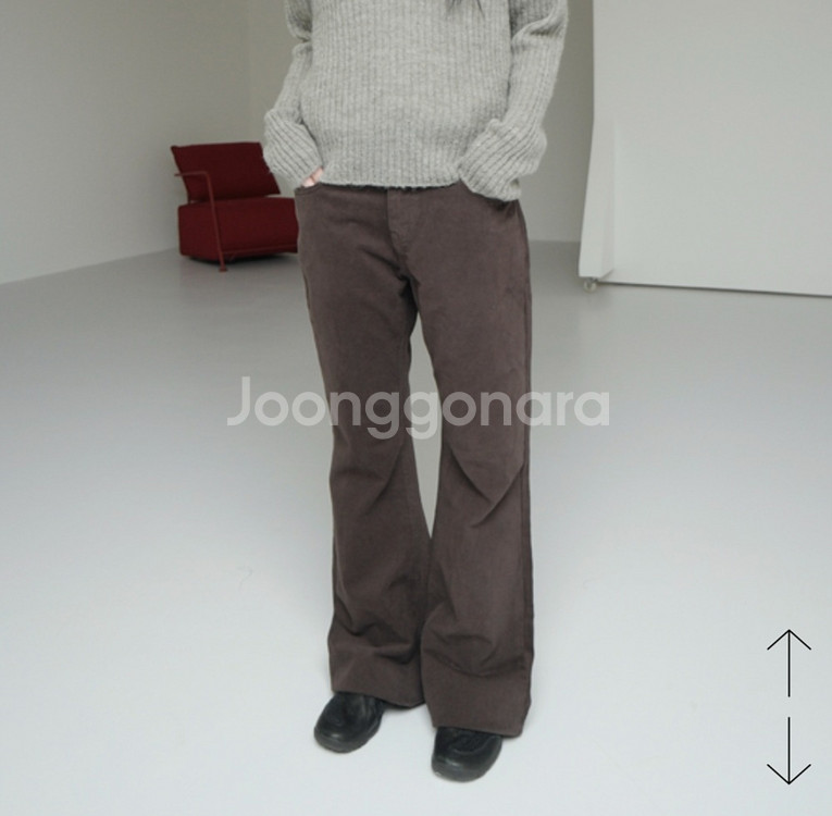 브라운 부츠컷 바지 새상품--0