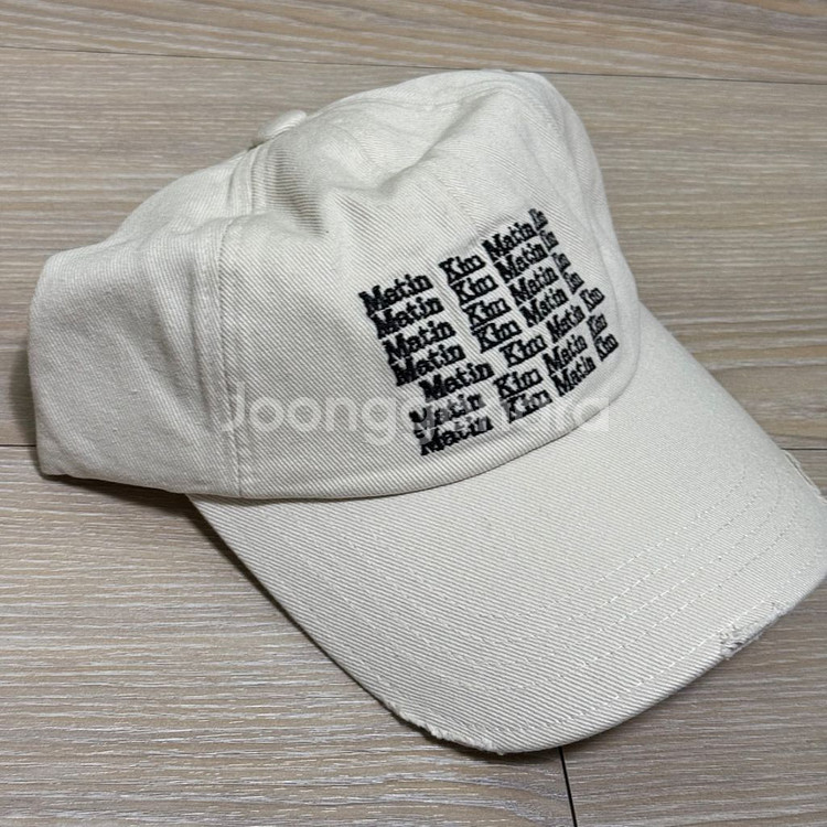 마뗑킴 레터링 볼캡(아이보리)--7