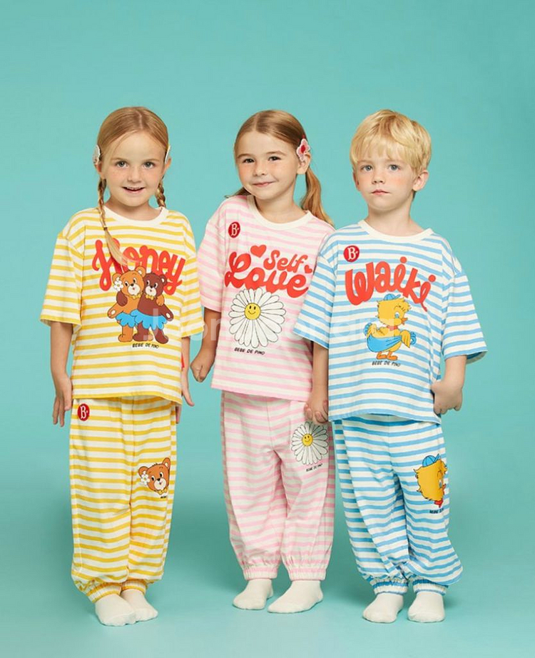 베베드피노 러브데이지스트라이프 실내복 110 새상품--3