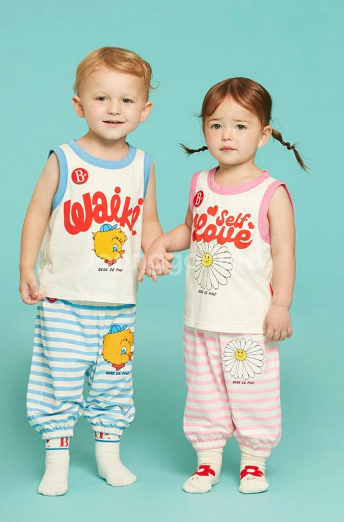 베베드피노 러브데이지스트라이프 실내복 110 새상품--2