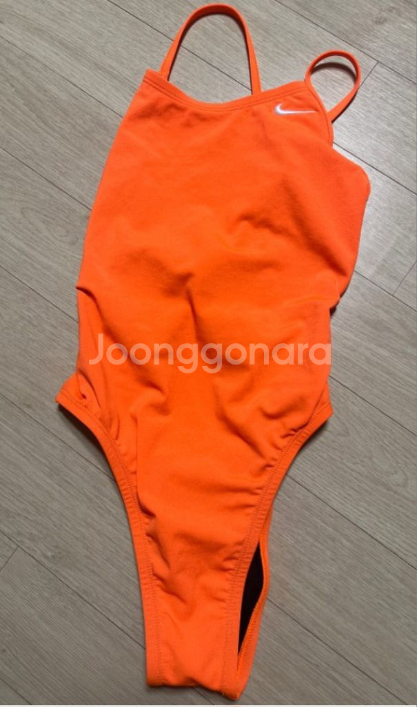나이키 레이스업 토탈오렌지 솔리드 수영복--1