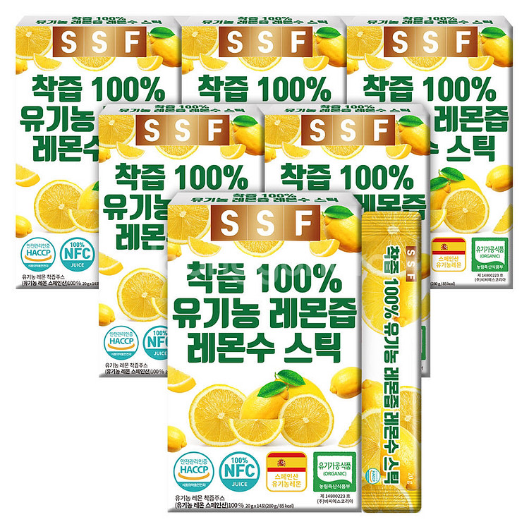 착즙100% 유기농 레몬즙 레몬수 레몬원액 스틱 5박스--0