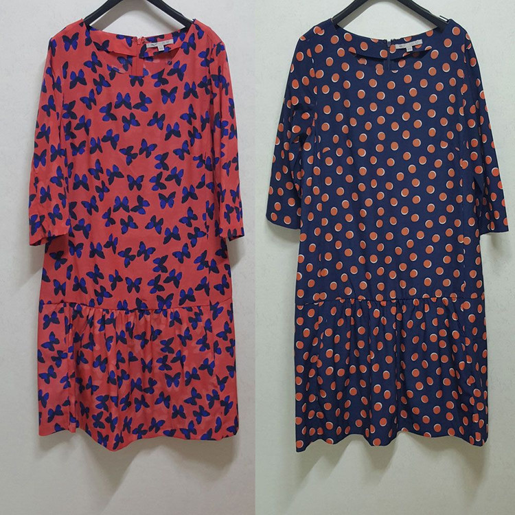 GAP 갭 실키한 패턴 드롭웨이스트 원피스 2종--0