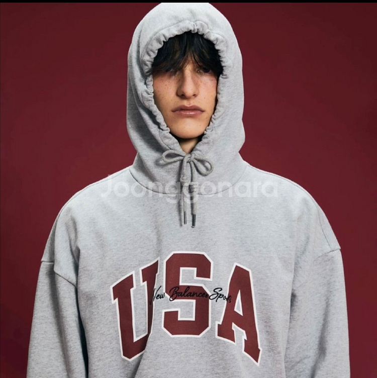 [새상품] 뉴발란스 UNI USA 그레이 후드티 L--1
