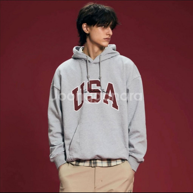 [새상품] 뉴발란스 UNI USA 그레이 후드티 L--0