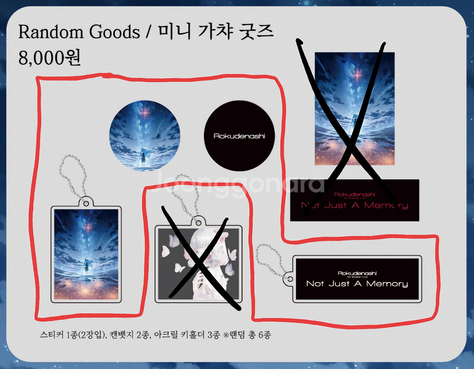 삽니다) 로쿠데나시 굿즈 (캔뱃지, 미니 가챠 굿즈)--1