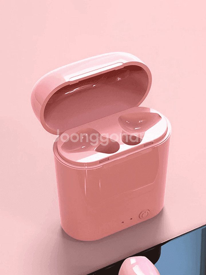 새 핑크색 무선 블루투스 이어폰 이어버드 디스플레이--1