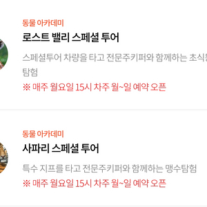 에버랜드 사파리/로스트밸리 스페셜투어 5월 1일 삽니다