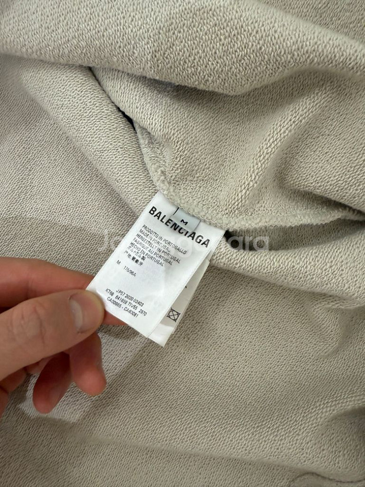 BALENCIAGA 발렌시아가 로고 후드 집업 베이지--7