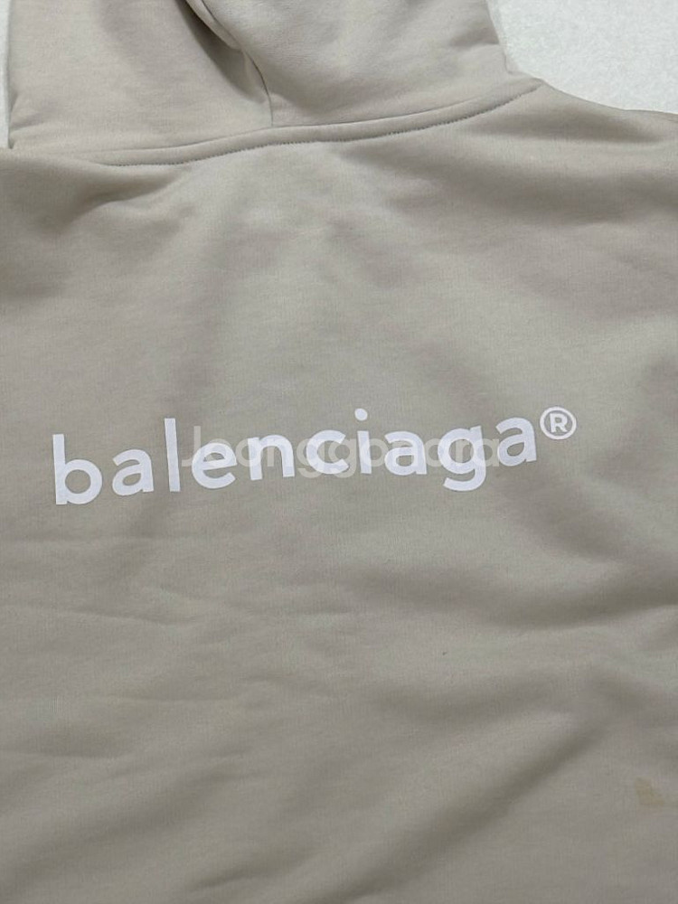BALENCIAGA 발렌시아가 로고 후드 집업 베이지--4
