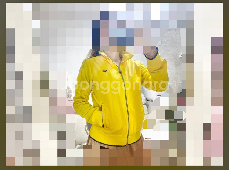 휠라ㅡ 찐노랑 집업 호칭 95/저지/트레이닝복/새거수--1