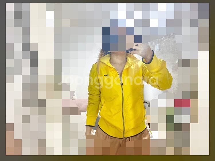 휠라ㅡ 찐노랑 집업 호칭 95/저지/트레이닝복/새거수--2