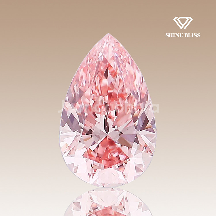랩그로운 다이아몬드 1캐럿 물방울 비비드 핑크 컬러--0