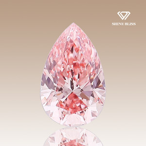 랩그로운 다이아몬드 1캐럿 물방울 비비드 핑크 컬러
