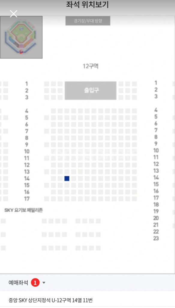 삼성라이온즈 4월 25일 스카이 상단 1석 정가양도--0