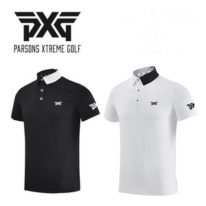 PXG 골프 남성 카라 배색 반팔 카라티