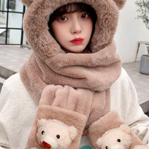 후드 목도리 장갑 일체형