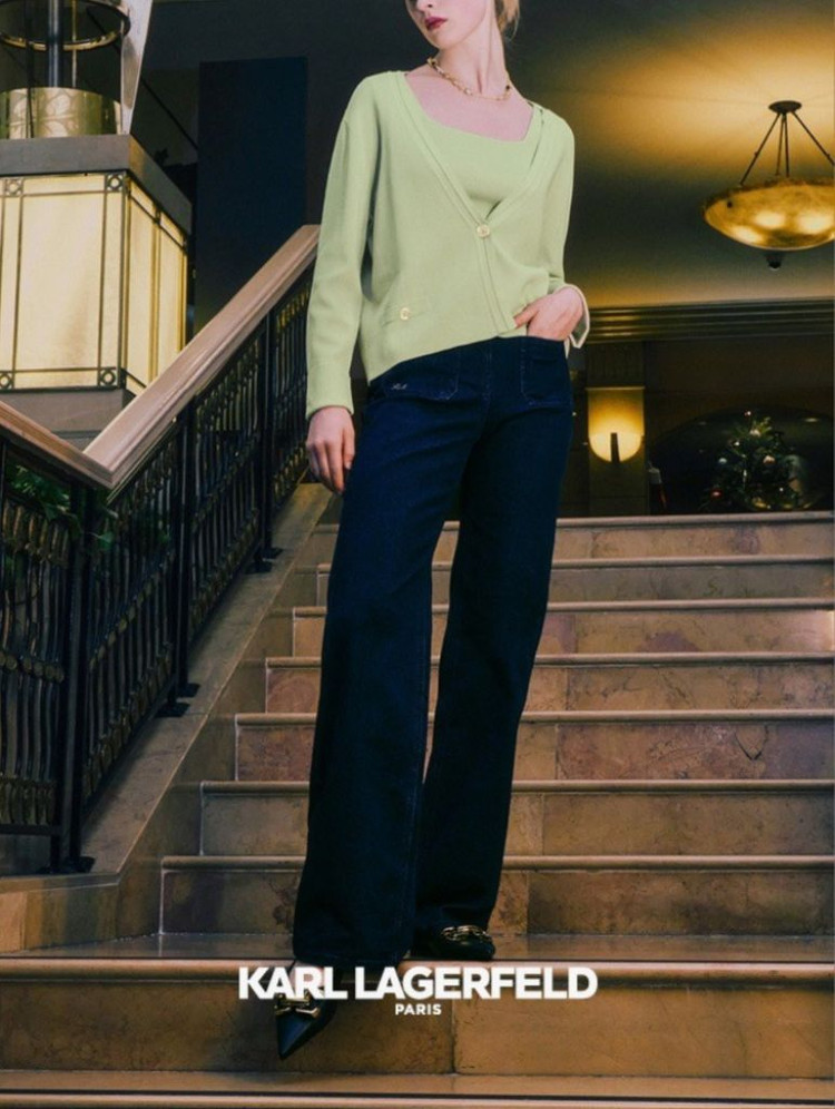 칼라거펠트 니트 앙상블(이너탑+가디건) 77 ㅡ새상품 이미지