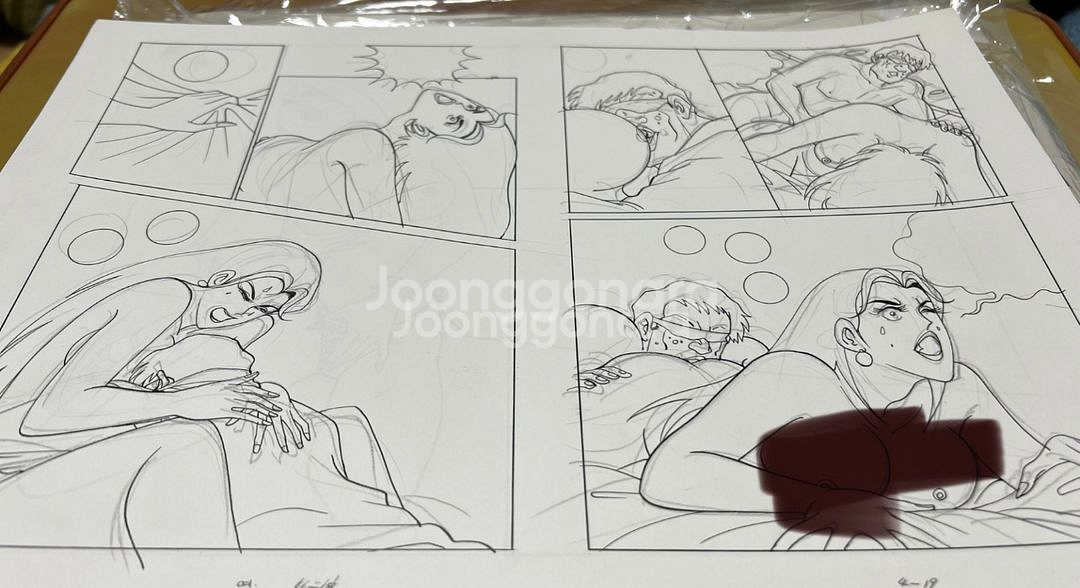 80년대 만화책 직접 그린 원화그림--5
