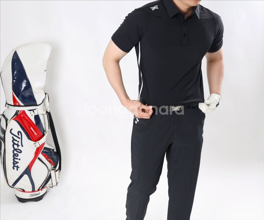 PXG 골프웨어 남성 숄더로고 스카치나염 스판 카라티--3