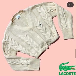 라코스테 크롭 니트 리폼 가디건