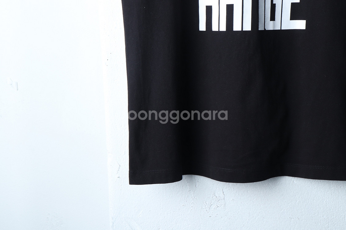 (S) 아르마니 반팔 티셔츠 빅로고 블랙 올드스쿨--3