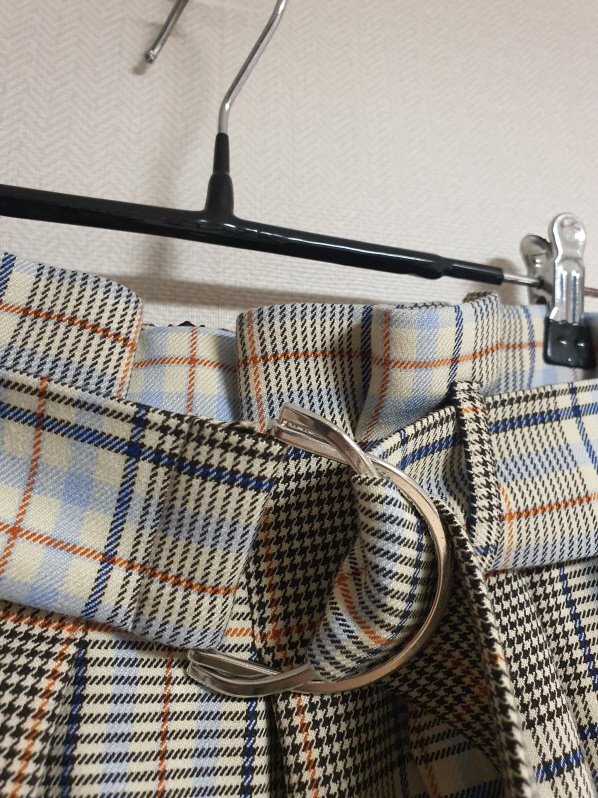 마쥬 maje 벨티드 체크 큐롯 스커트 44~55--4