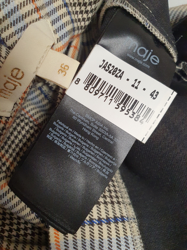 마쥬 maje 벨티드 체크 큐롯 스커트 44~55--6