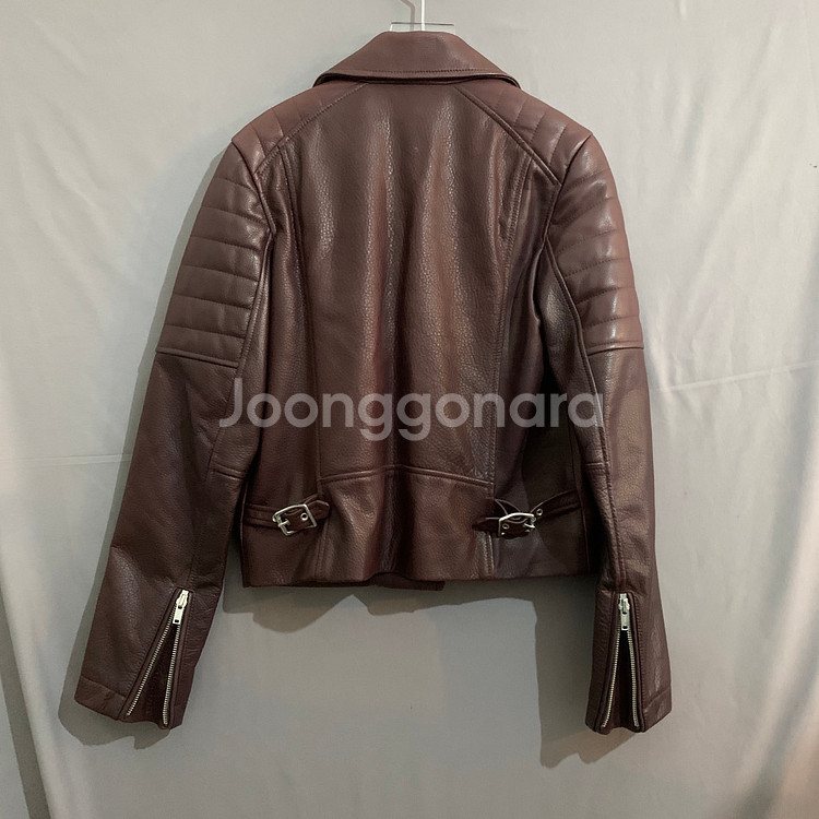 S GAP 갭 소가죽 브라운 레더 바이커 라이더 자켓--1