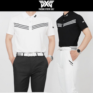 PXG 골프웨어 남성 3선라인 로고나염 카라 반팔티