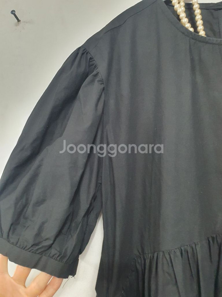 바스락느낌 퍼프벌룬 롱 원피스.맥시--3