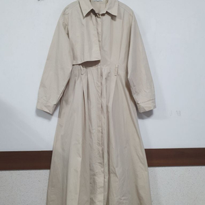 트렌치스타일 셔츠 롱 원피스.플레어.맥시