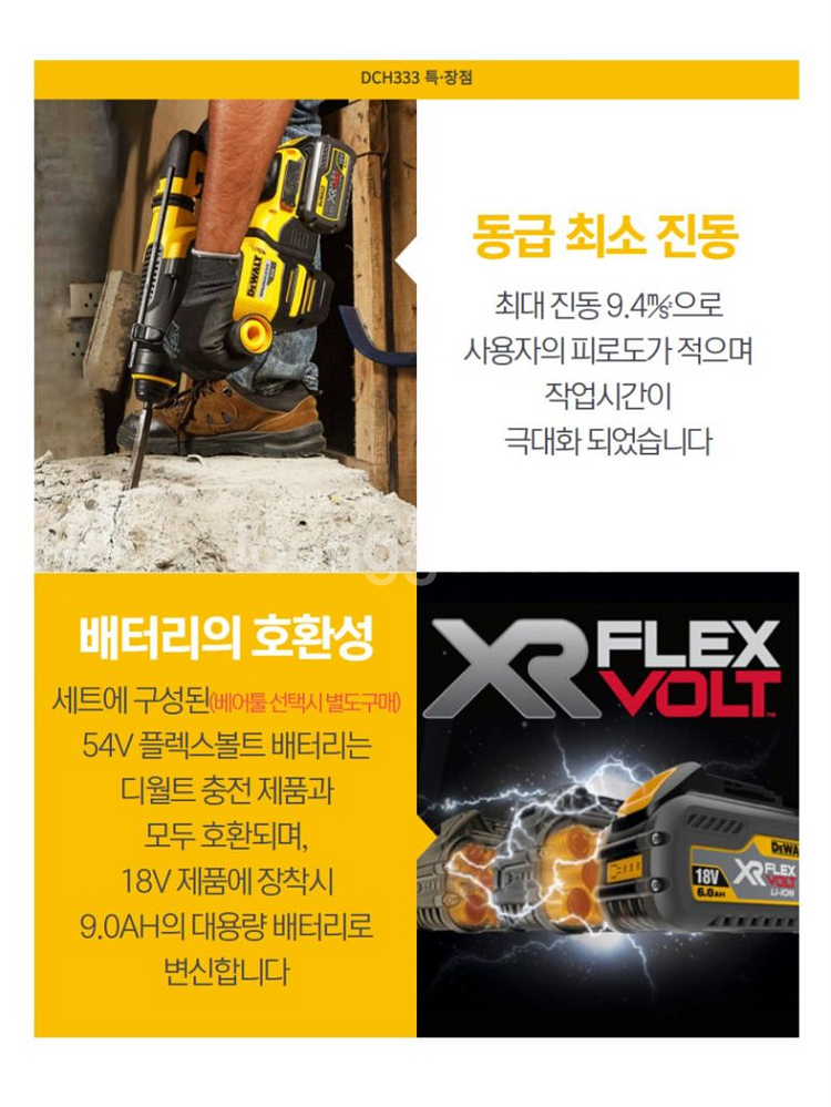 디월트충전함마드릴DCH333 미개봉신품 본체만.완전쌔거--3