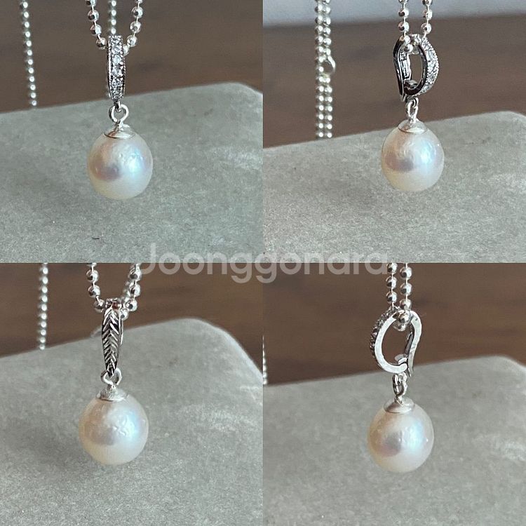 해수진주 오픈형 펜던트 목걸이(925,새제품)--4