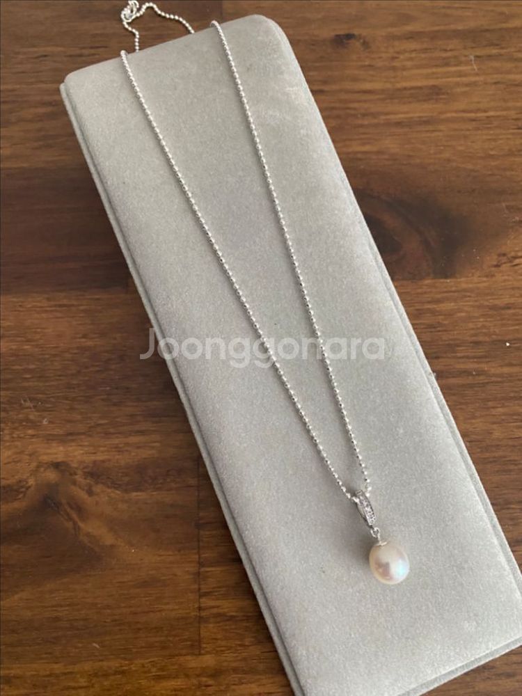 해수진주 오픈형 펜던트 목걸이(925,새제품)--0