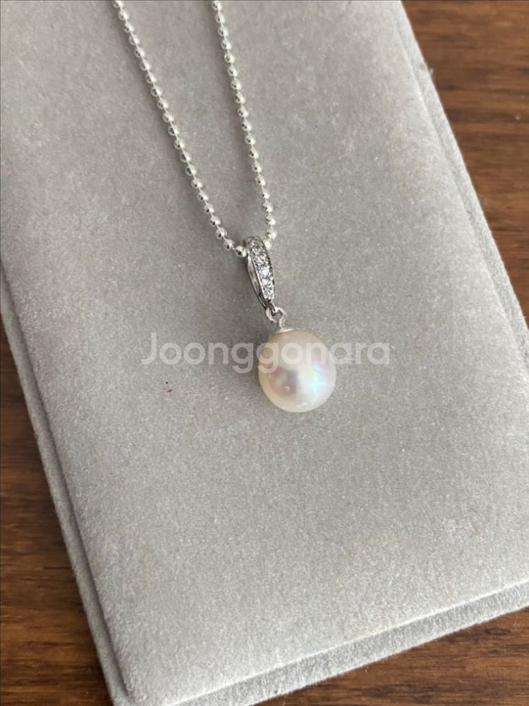 해수진주 오픈형 펜던트 목걸이(925,새제품)--2