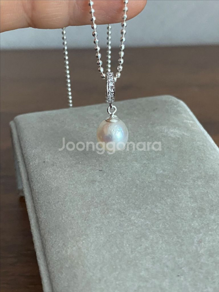 해수진주 오픈형 펜던트 목걸이(925,새제품)--3