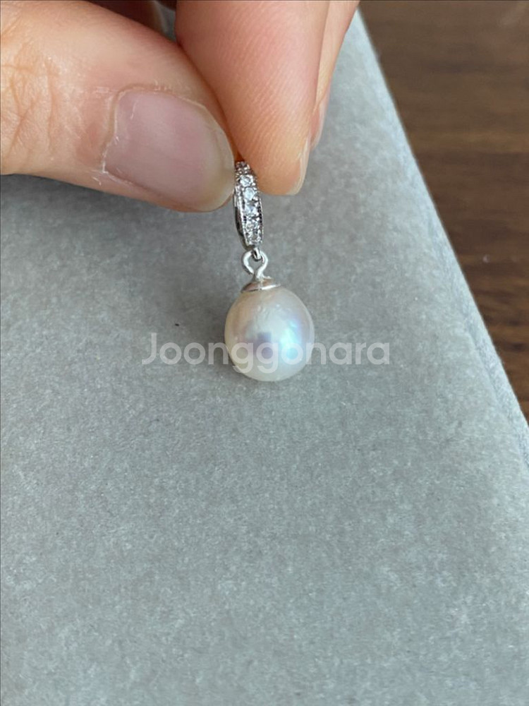 해수진주 오픈형 펜던트 목걸이(925,새제품)--5