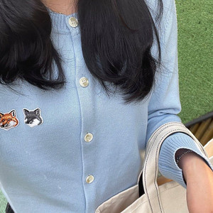 메종키츠네 우먼 더블폭스 헤드패치 가디건 여성 M