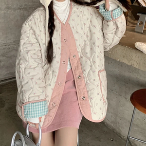 오버핏 양면 퀼팅 패딩 누빔 자켓