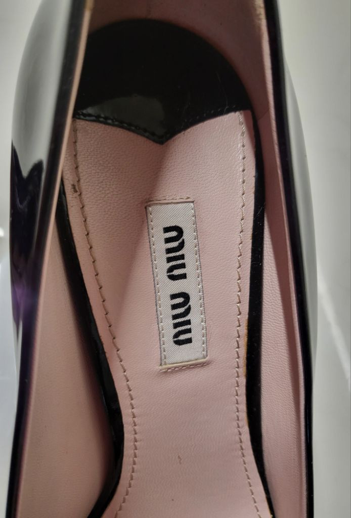 미우미우 miu miu 블랙 보우 펌프스--4