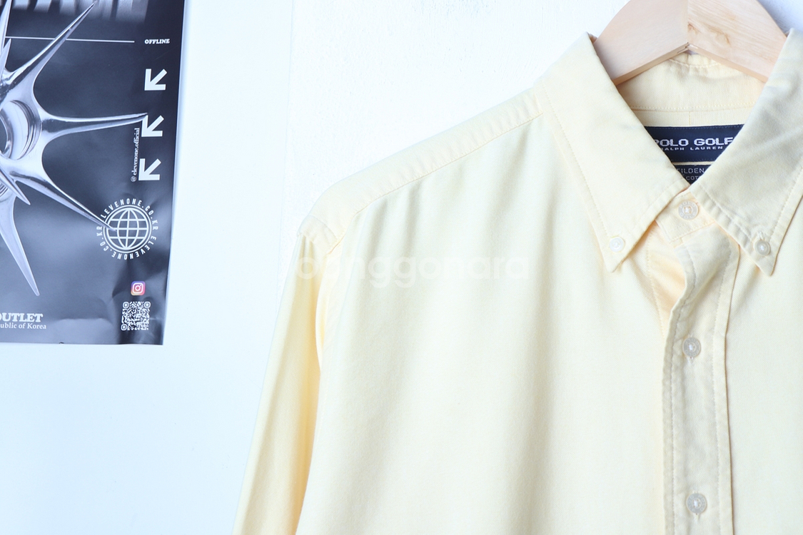 (L-XL) 폴로 랄프로렌 셔츠 남방 옥스포드 노랑--2